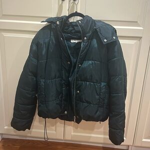 Emerald green puffer coat